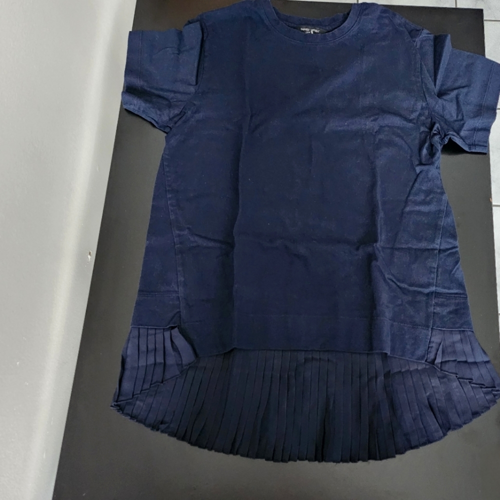 BRF M Pleated Hem Blue Tee